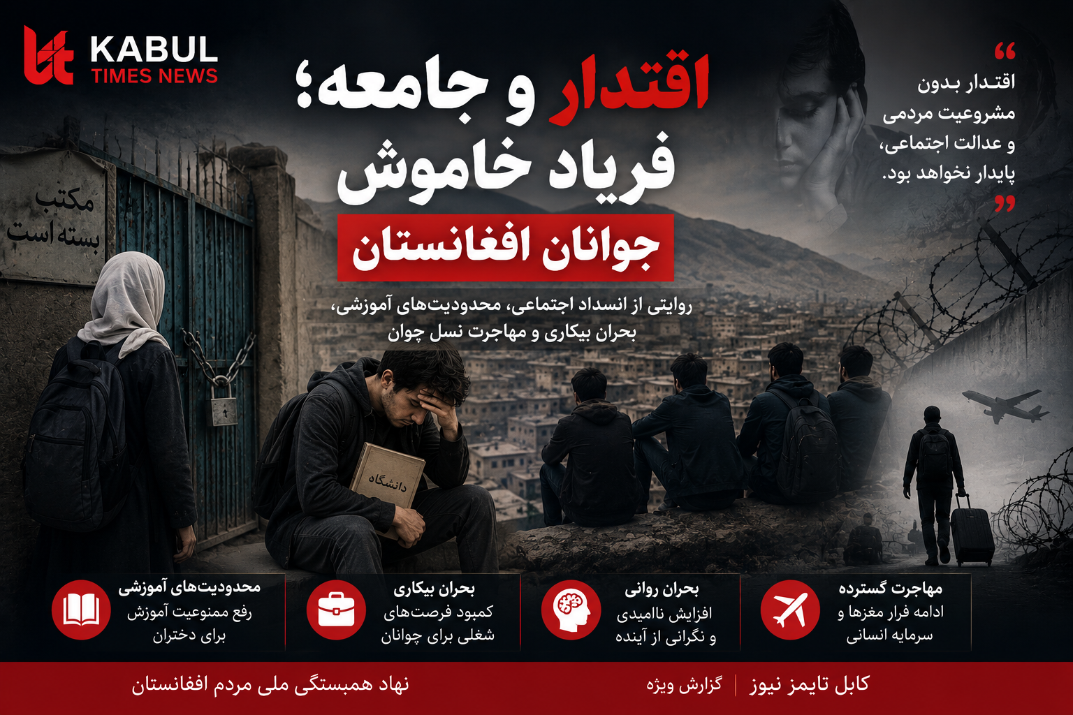 Migration, Despair, and Limitation; Challenges of the Young Generation of Afghanistan