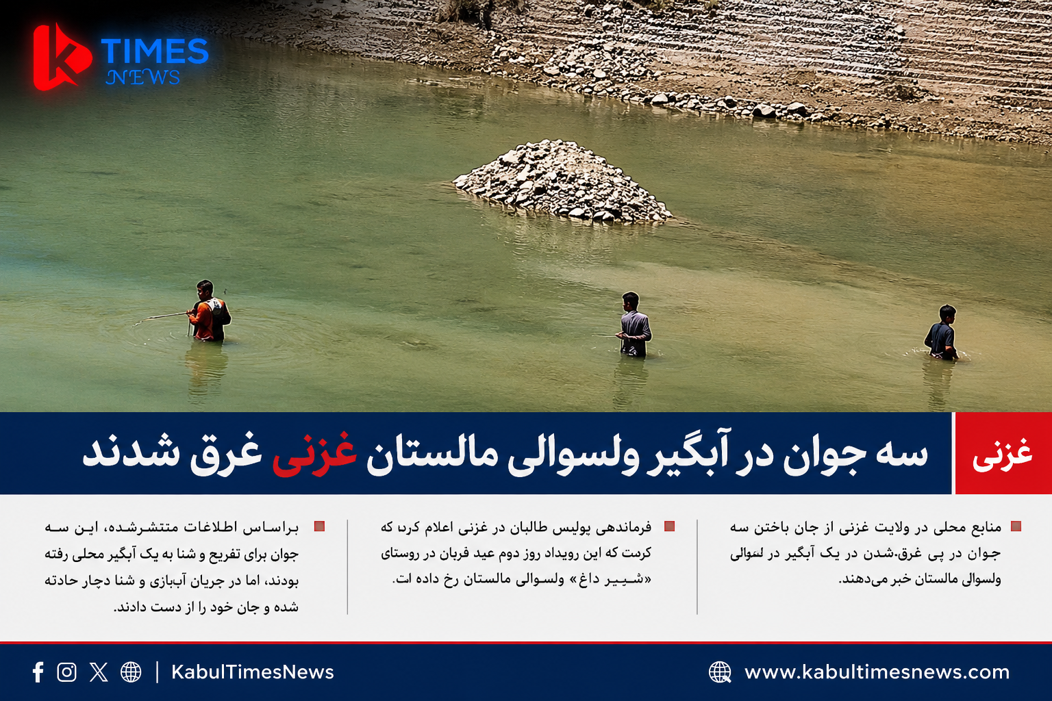 * “Three drowned in Malistan district on the second day of Eid al-Adha”