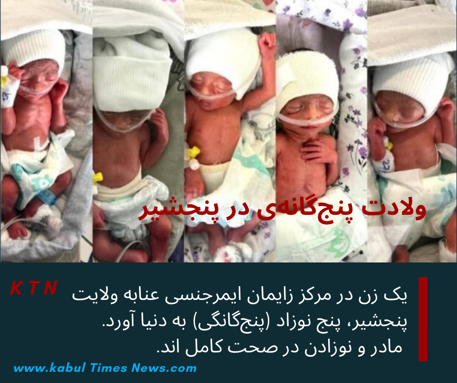 A woman has given birth to five babies (quintuplets) at the Annaba Emergency Maternity Center in Panjshir Province.